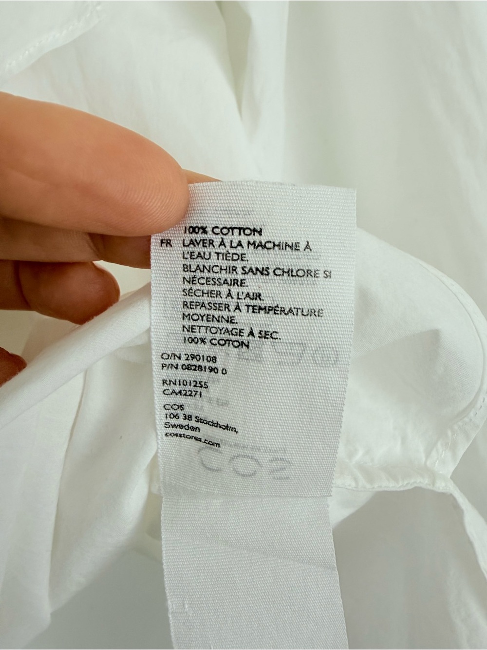 COS Draped Front Cotton Shirt in White - Picture 8 of 9